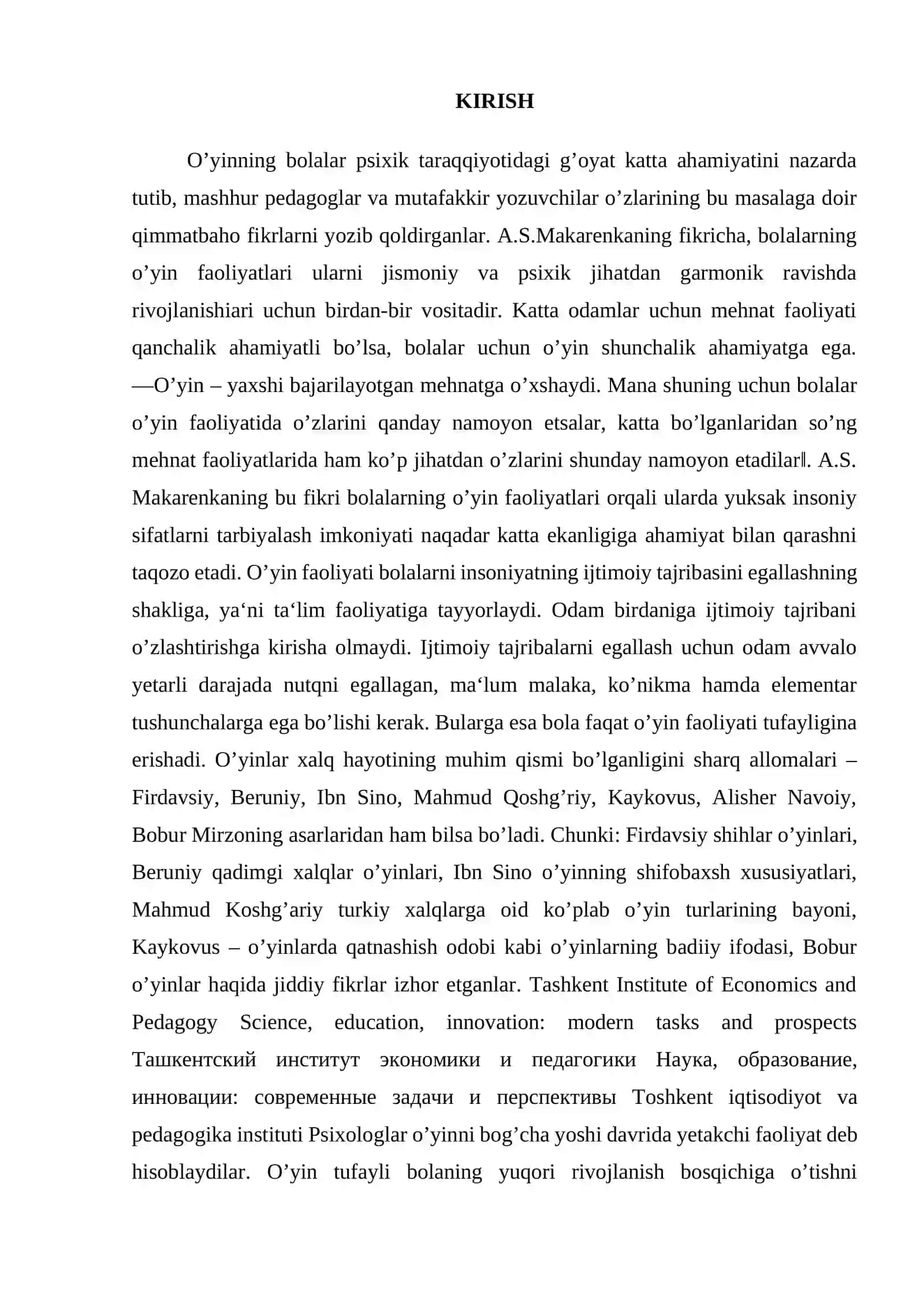 Bolalarda òyin va òqish faoliyatining psixologik moslashuvi 2