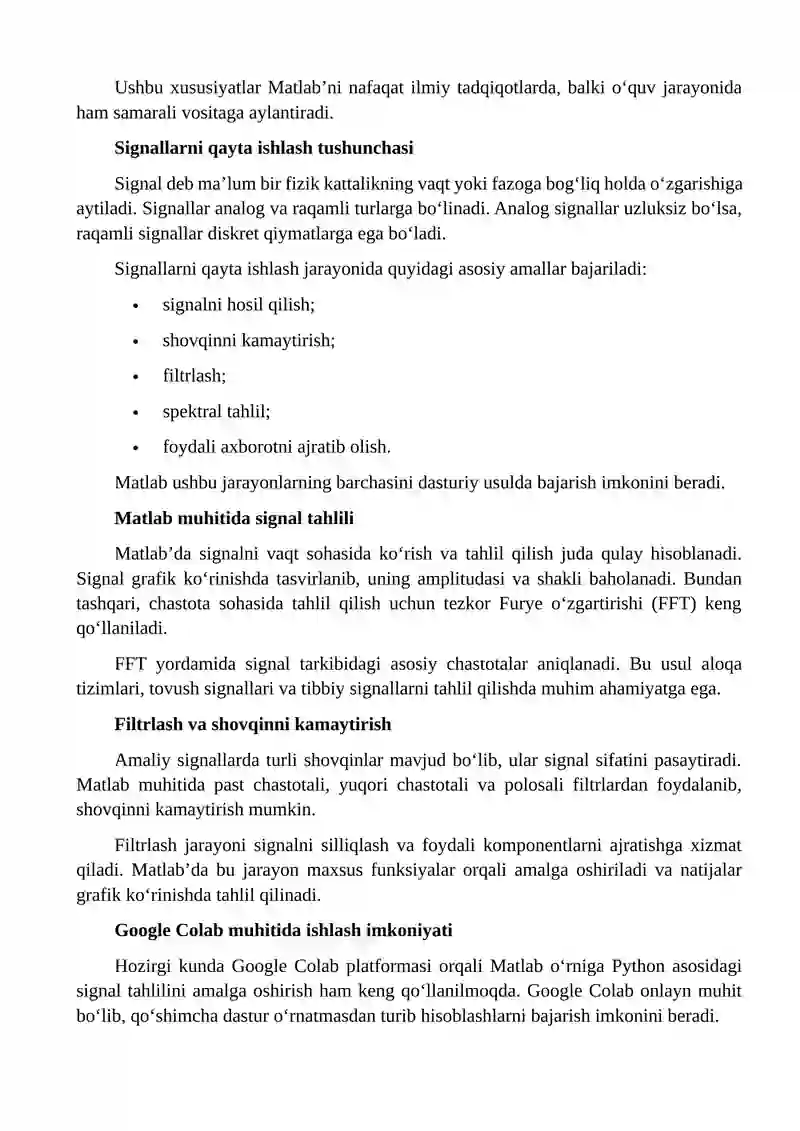Matlab dasturi 2