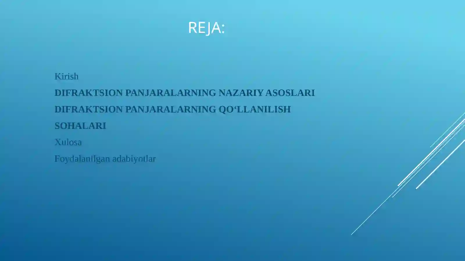Fizika optika fanidan slayd 2