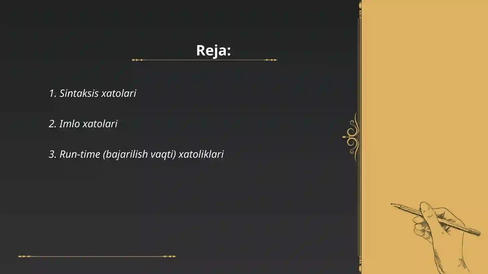 Python dasturlash tilidagi xatoliklar va ularning turlari 2