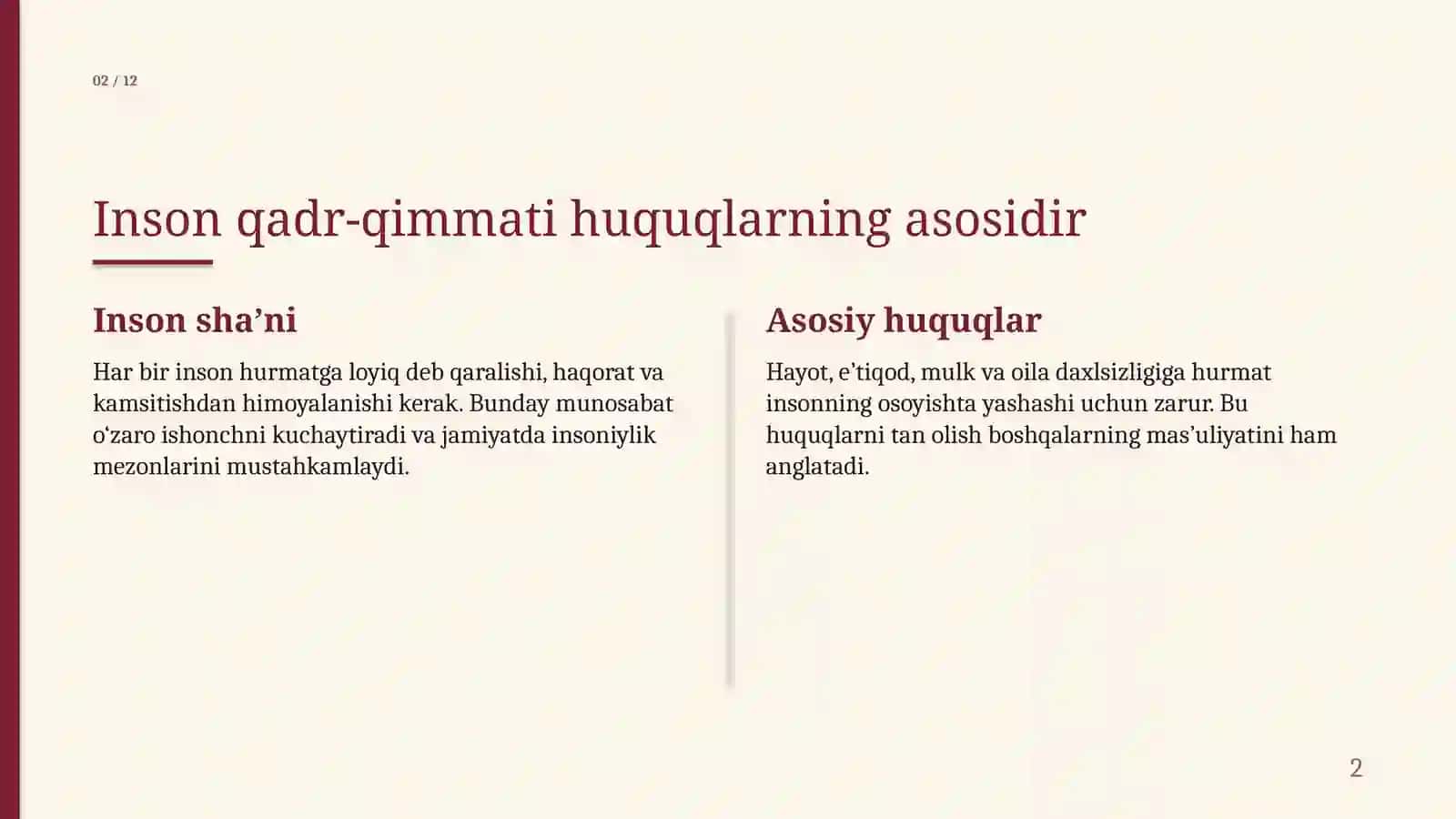 ISLOMDA INSON HUQUQLARI HIMOYASI IJTIMOIY TENGLIK ADOLAT VA TOLERANTLIK 2