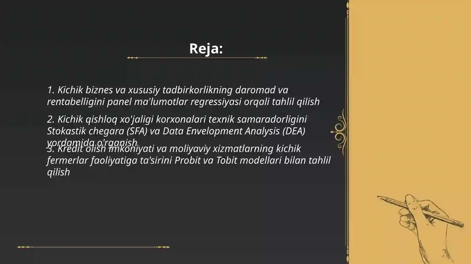 Kichik biznes va xususiy tadbirkorlik faoliyatini tahlil qilishda ekonometrik modellardan foydalanish 2