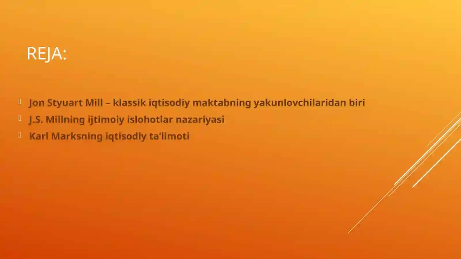 J.S. Mill va Karl Marksning iqtisodiy nazariyasi 2