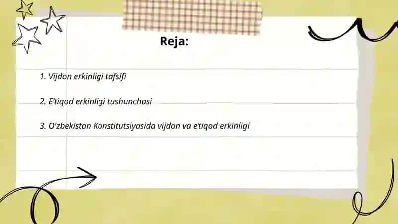 Vijdon va eʼtiqod erkinligining huqiqiy asoslari 2