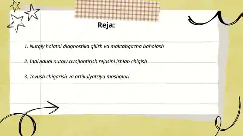 Nutqiy holatni diagnostika qilish va maktabgacha baholash 2