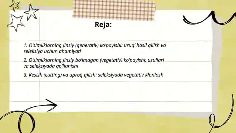 Oʻsimliklarning ko'payish xillari va undan selleksiyada foydalanish 2
