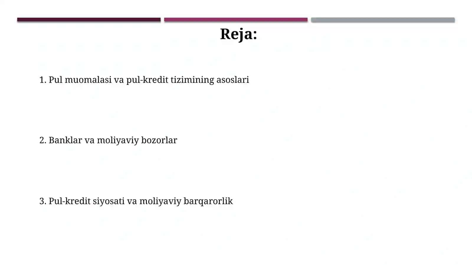 Pul muomilasi, pul-kredit tizimi va banklar 2