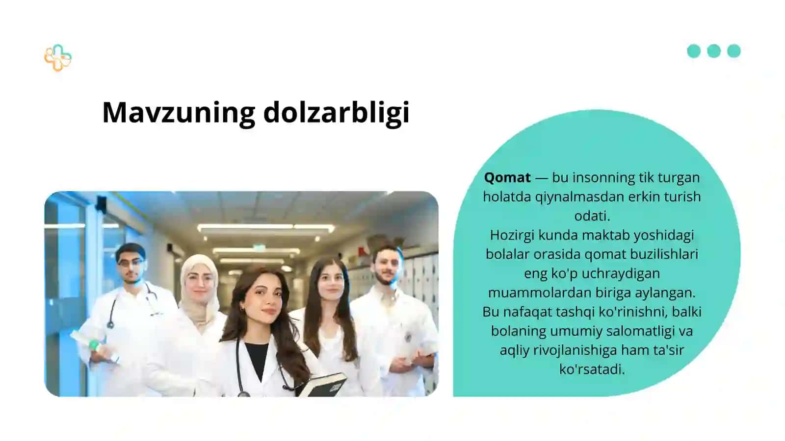 Bolalarda Qomat Buzilishi: Turlari, Sabablari va Oldini Olish — 15 Slaydli Taqdimot 2