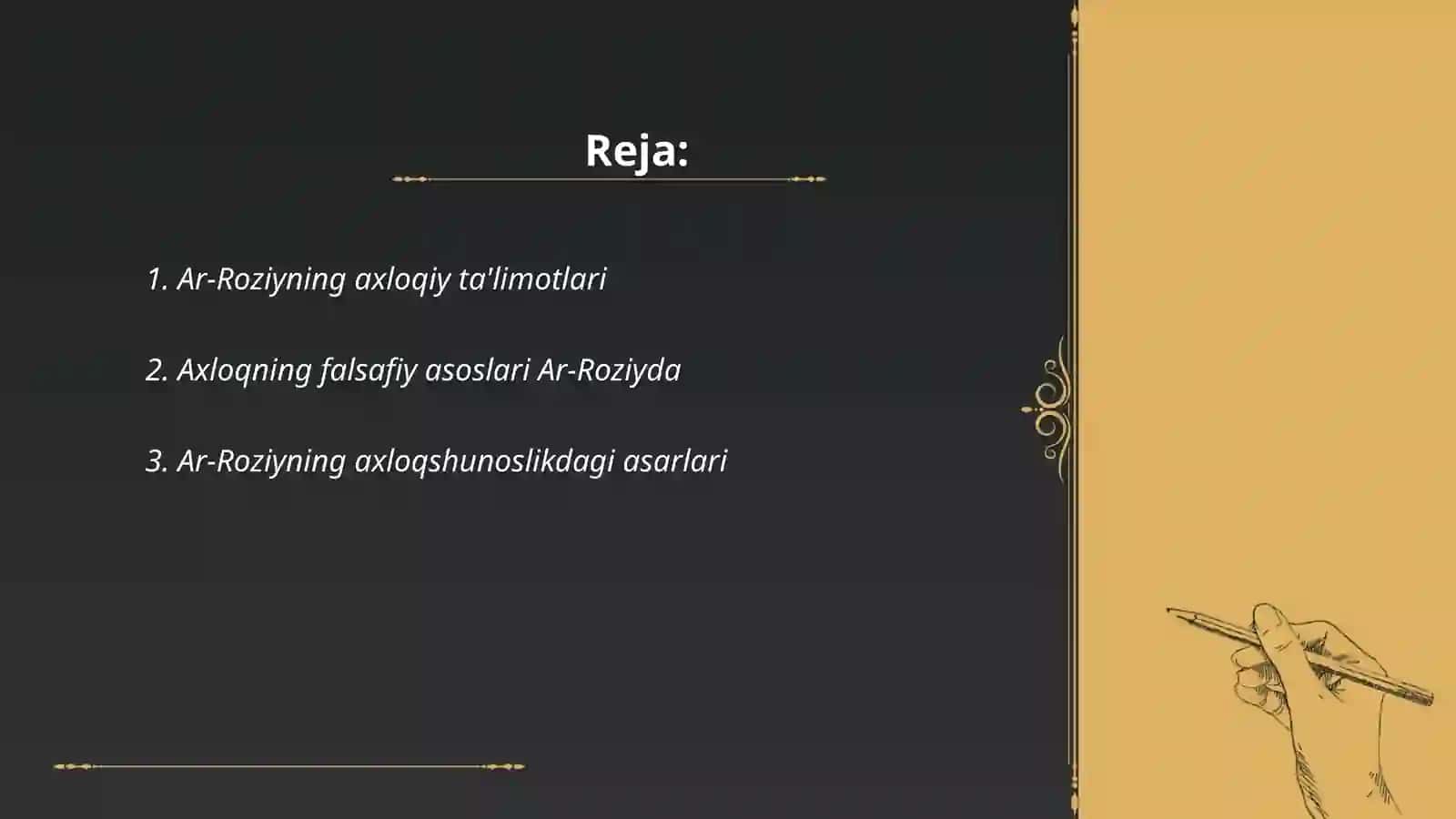 Ar-Roziyning axloq shunoslik borasidagi olib borgan faoliyati 2