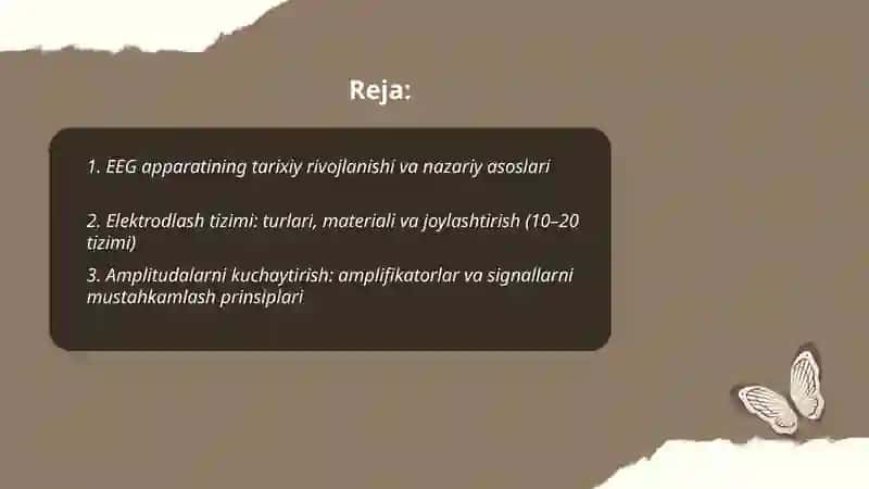 EEG apparatining tuzilishi va miyya faoliyatining tadqiqotlari 2