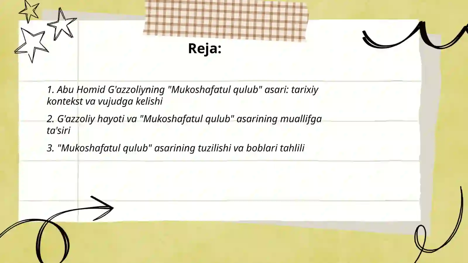 Abu Homid G'azzoliyning "Mukoshafatul qulub" asari 2