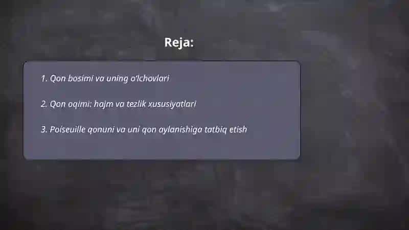 Qon aylanish sistemasining fizik asoslari 2