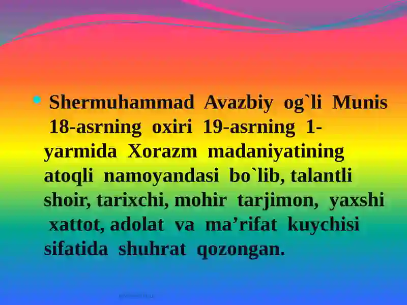Shermuhammad Munis she’riyati 2
