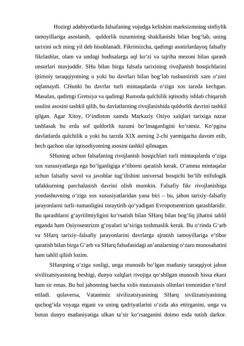 Dunyoviy bilimlar va falsafiy tafakkur rivoji Ibn Sinoning falsafiy va tabiiy-ilmiy qarashlari 2