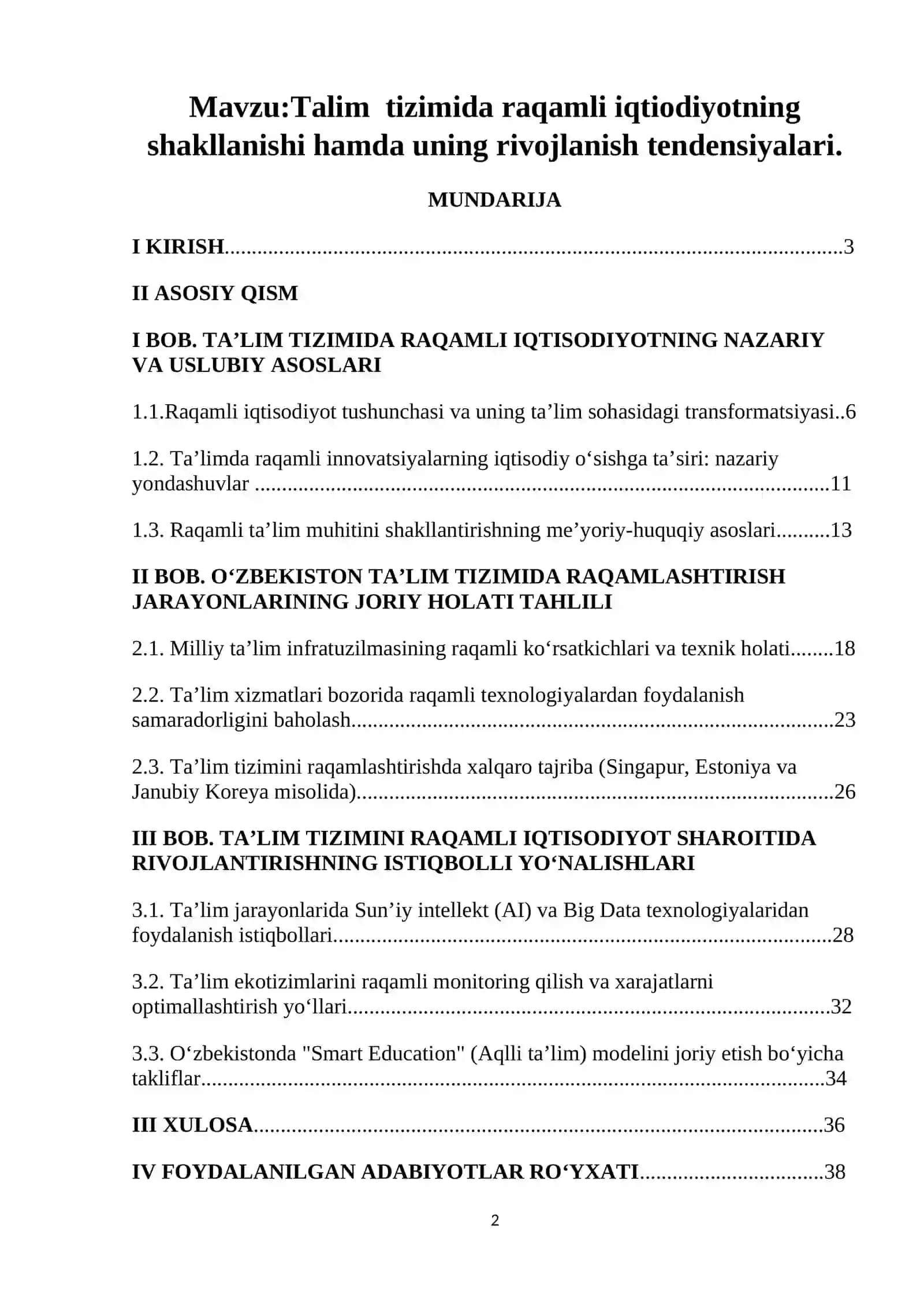 Raqamli texnologiyalarni joriy etishning iqtisodiy samaradorligi prognozi 2