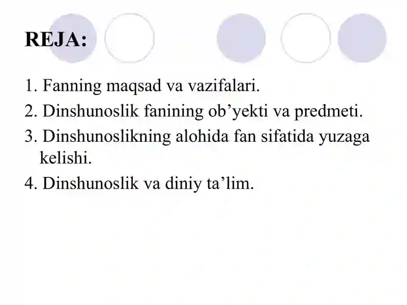 DINSHUNOSLIK FANINING PREDMETI VA FUNKSIYALARI 2