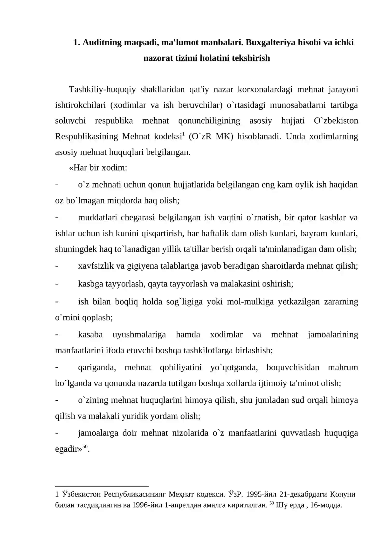Xodimlar bilan mеhnatga haq to`lash bo`yicha va boshqa hisob-kitoblar auditi 2