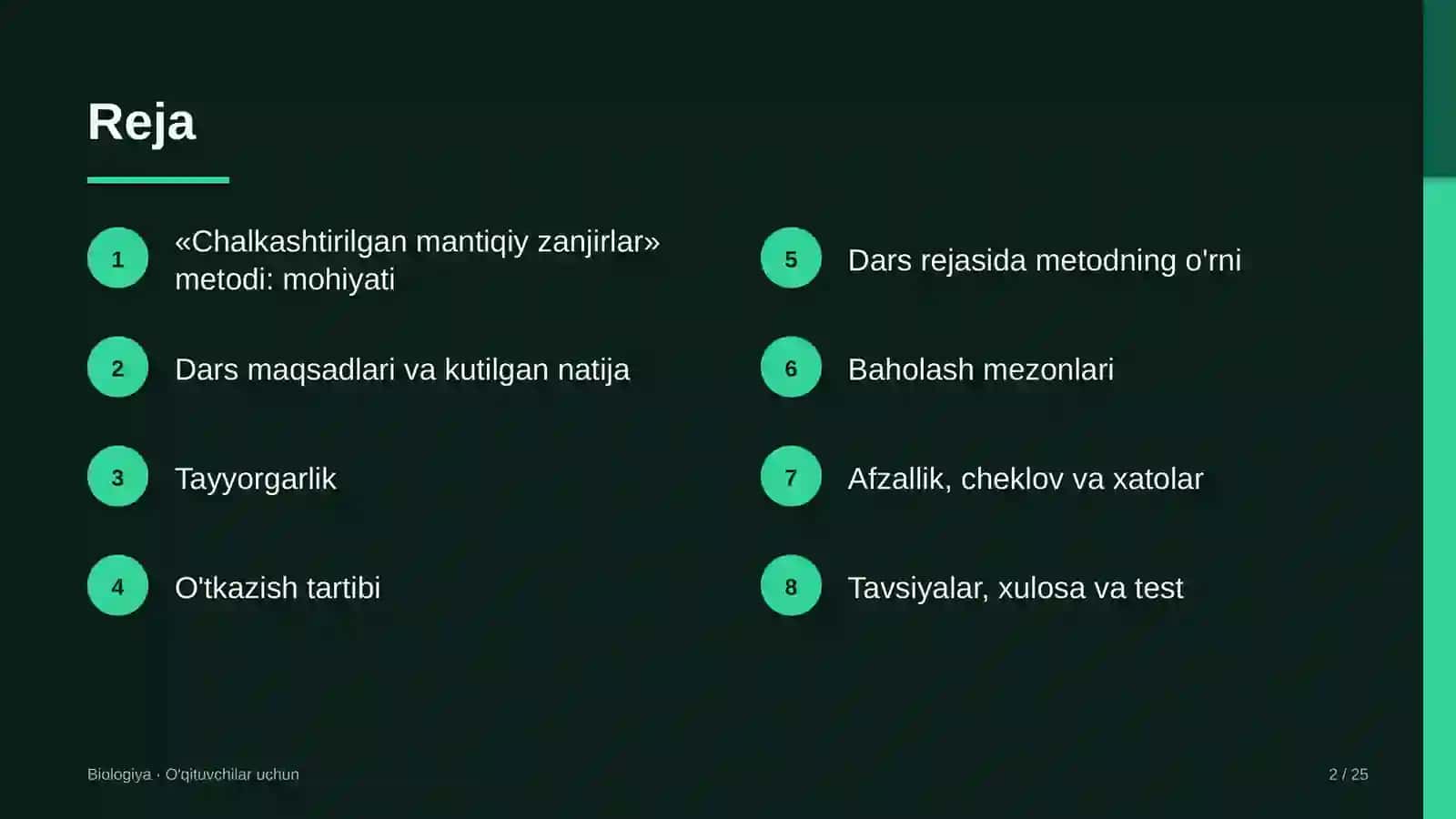 biologiya darslarida chalkashtirilgan mantiqiy zanjirlar metodidan foydalanish 3933 2