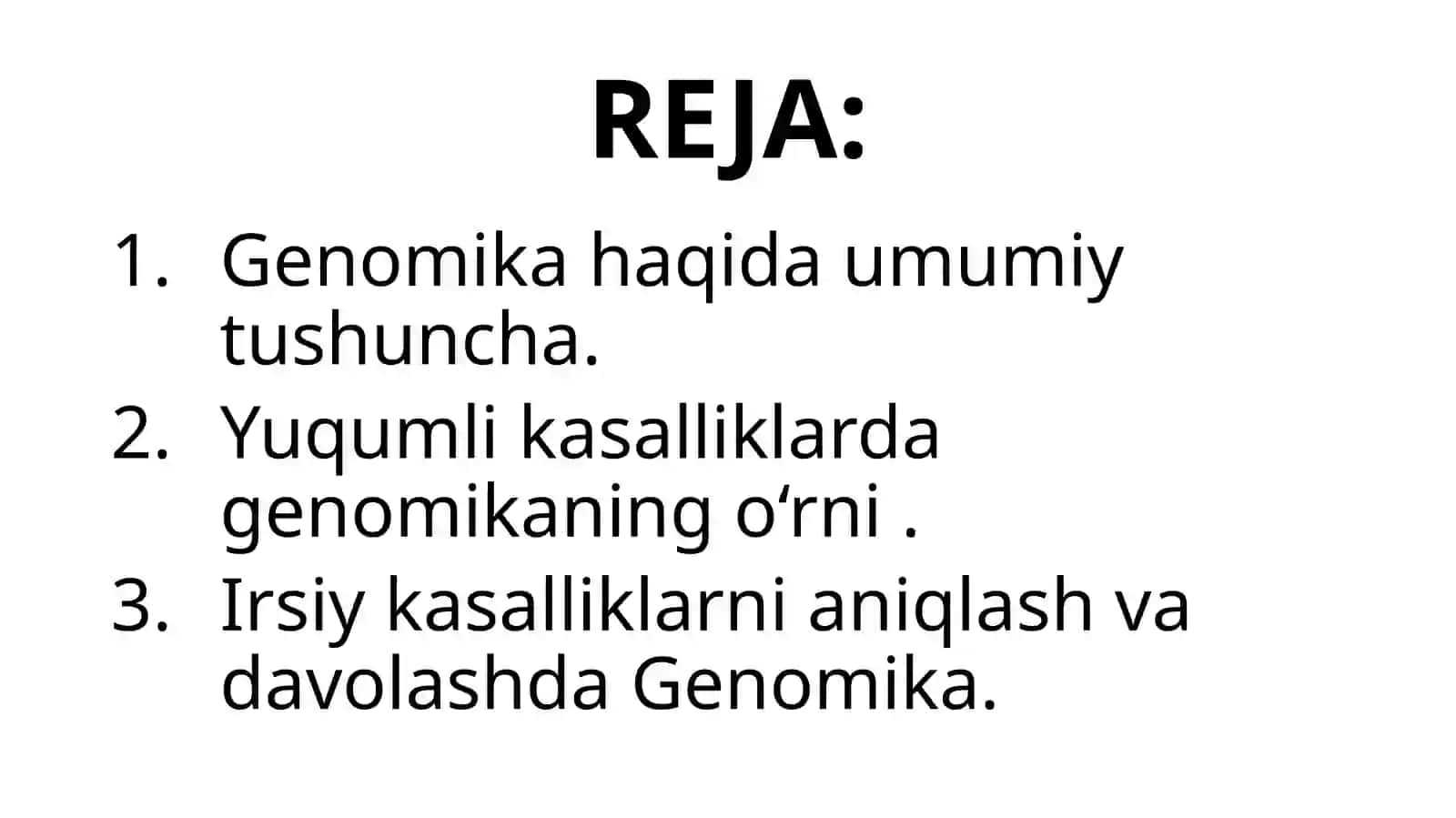 Genomikaning yuqumli, irsiy hamda onkologik kasalliklarni davolashdagi o’rni. 2