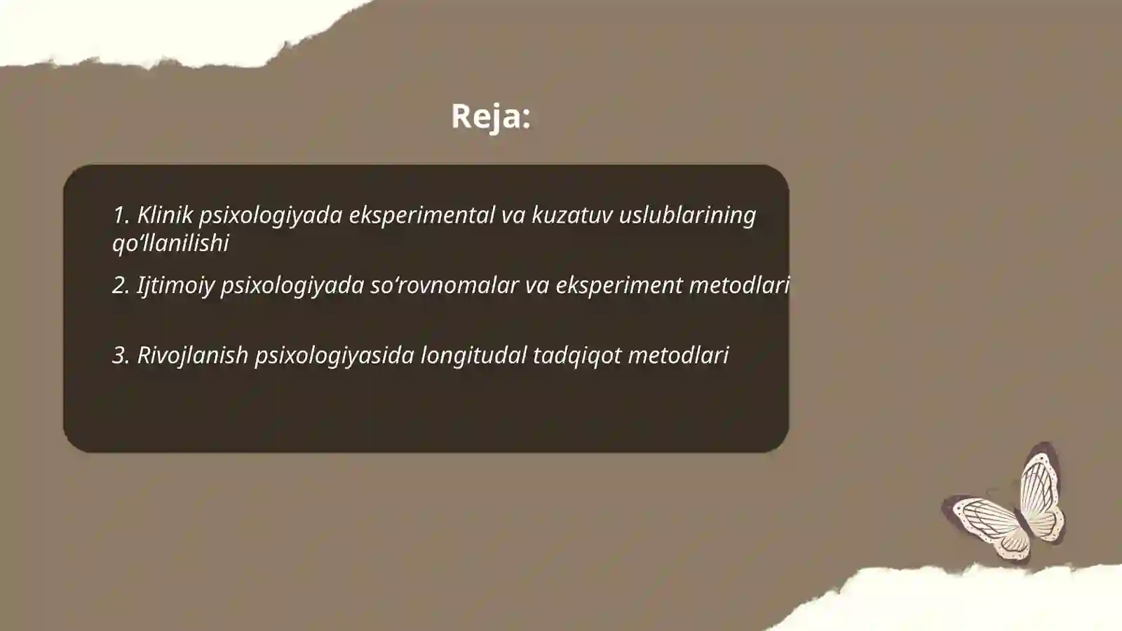 Zamonaviy psixologiya tarmoqlarida tadqiqot metodlarining qoʻllanishi 2