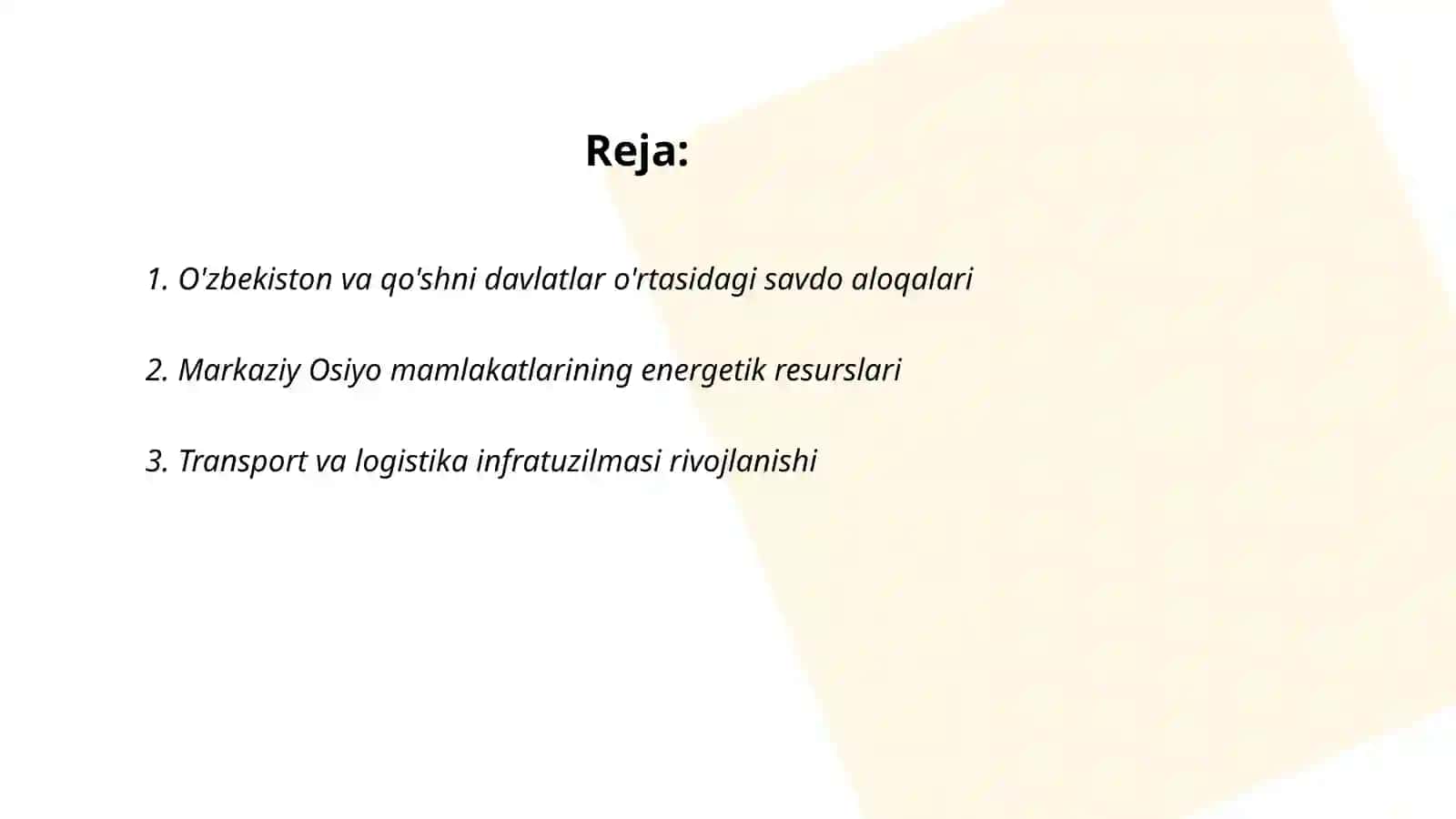 O'zbekiston va qo'shni davlatlar o'rtasidagi savdo aloqalari 2