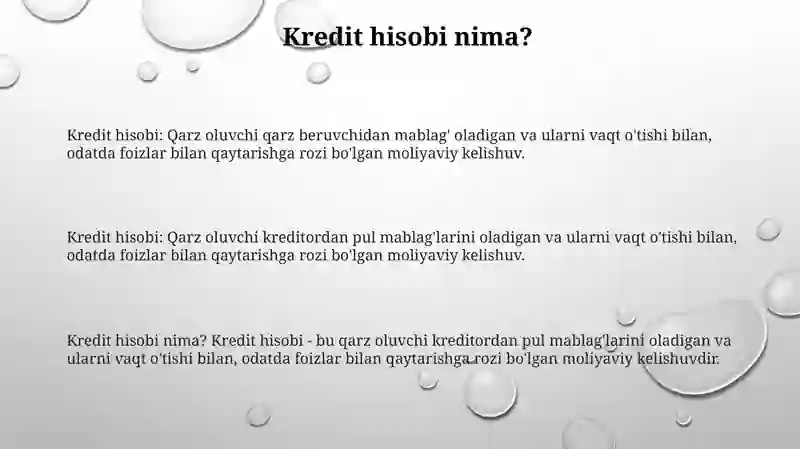 Kredit Hisobi 2