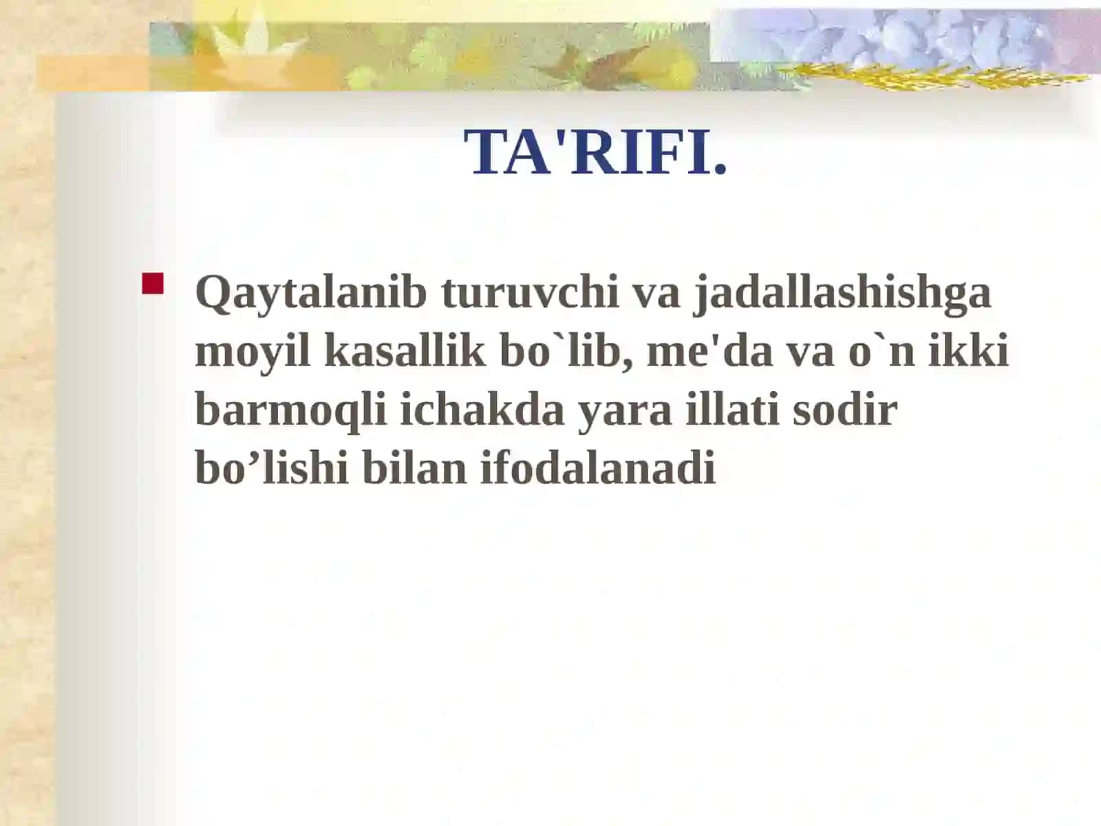 ME'DA VA O`N IKKIBARMOQLIICHAK YARAKASALLIGI 2