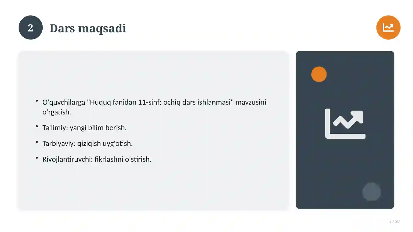 11-sinf: ochiq dars ishlanmasi 2