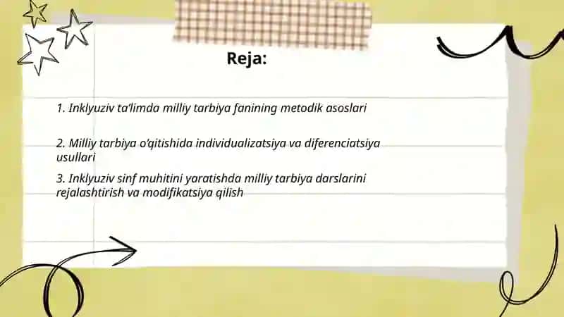 Inklyuziv ta’limda milliy tarbiya fanining metodik asoslari 2