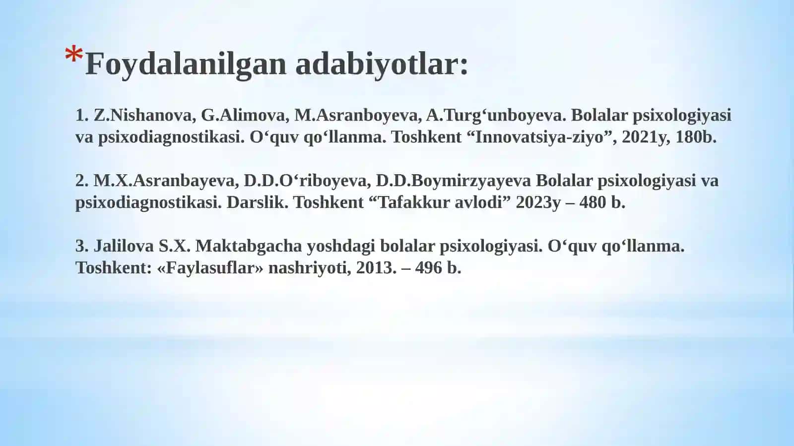 Bolalar psixologiyasi fani mazmuni 2
