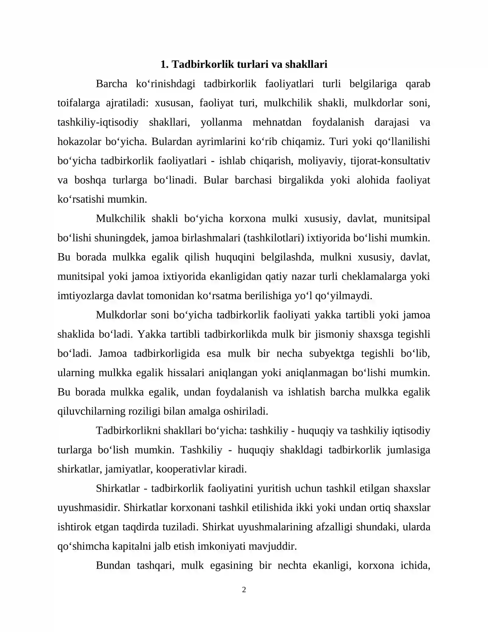 Yakka tartibdagi tadbirkorlik 2
