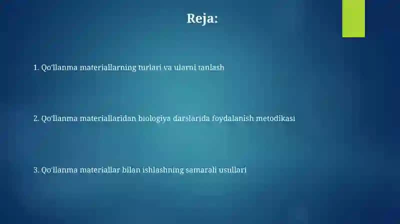 Biologiyani oʻqitishda tarqatuv materiallarini qoʻllash metodikasi 2