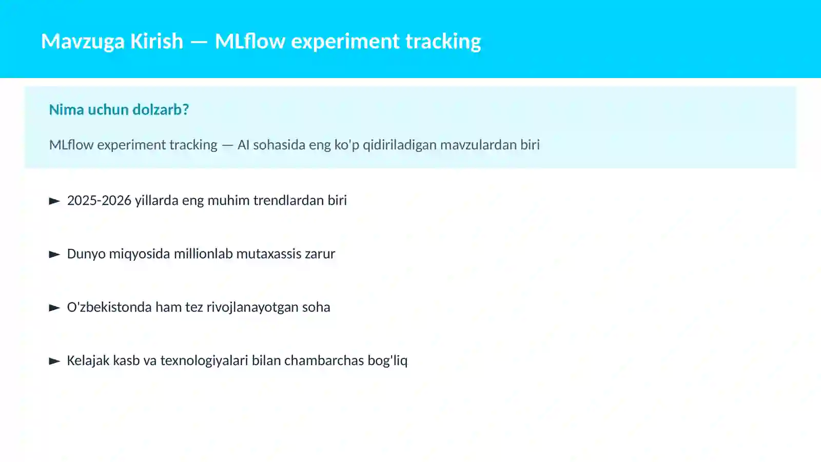 MLops va AI infrashtruktura 2