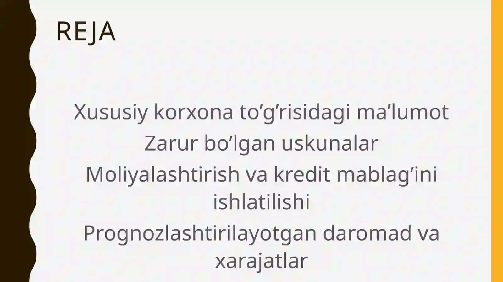 Plastik paket ishlab chiqarishbiznes rejasi 2