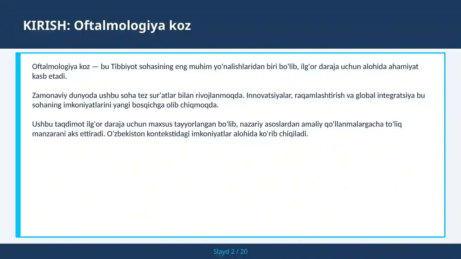 Oftalmologiya koz 2
