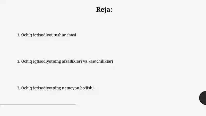 Ochiq iqtisodiyot tushunchasi va uning ko'rinishlari 2