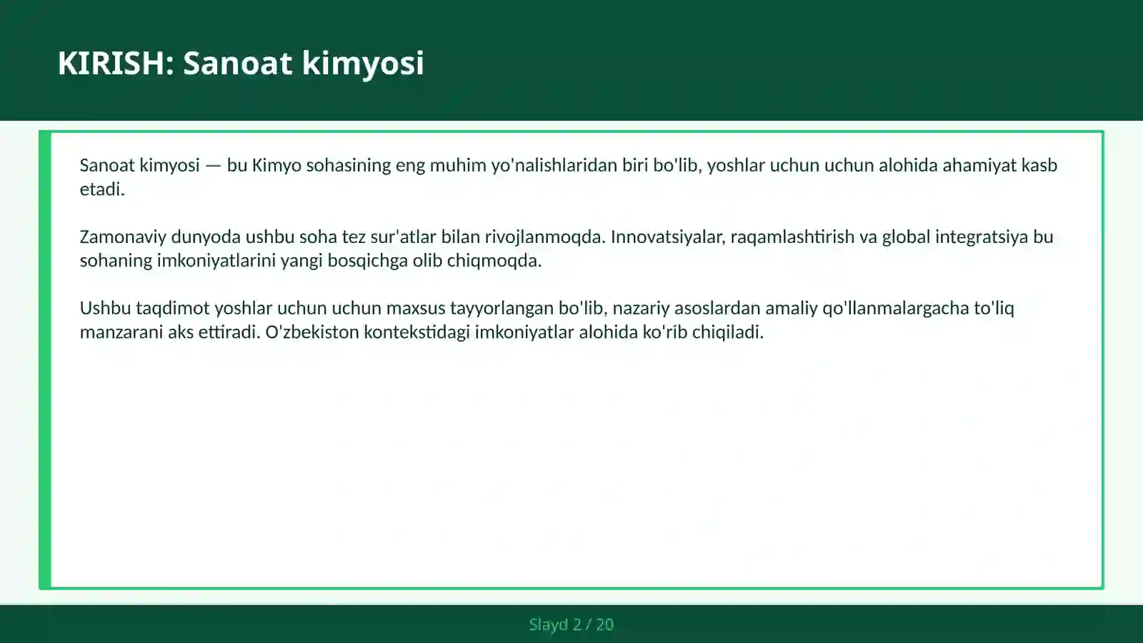 Sanoat kimyosi 2