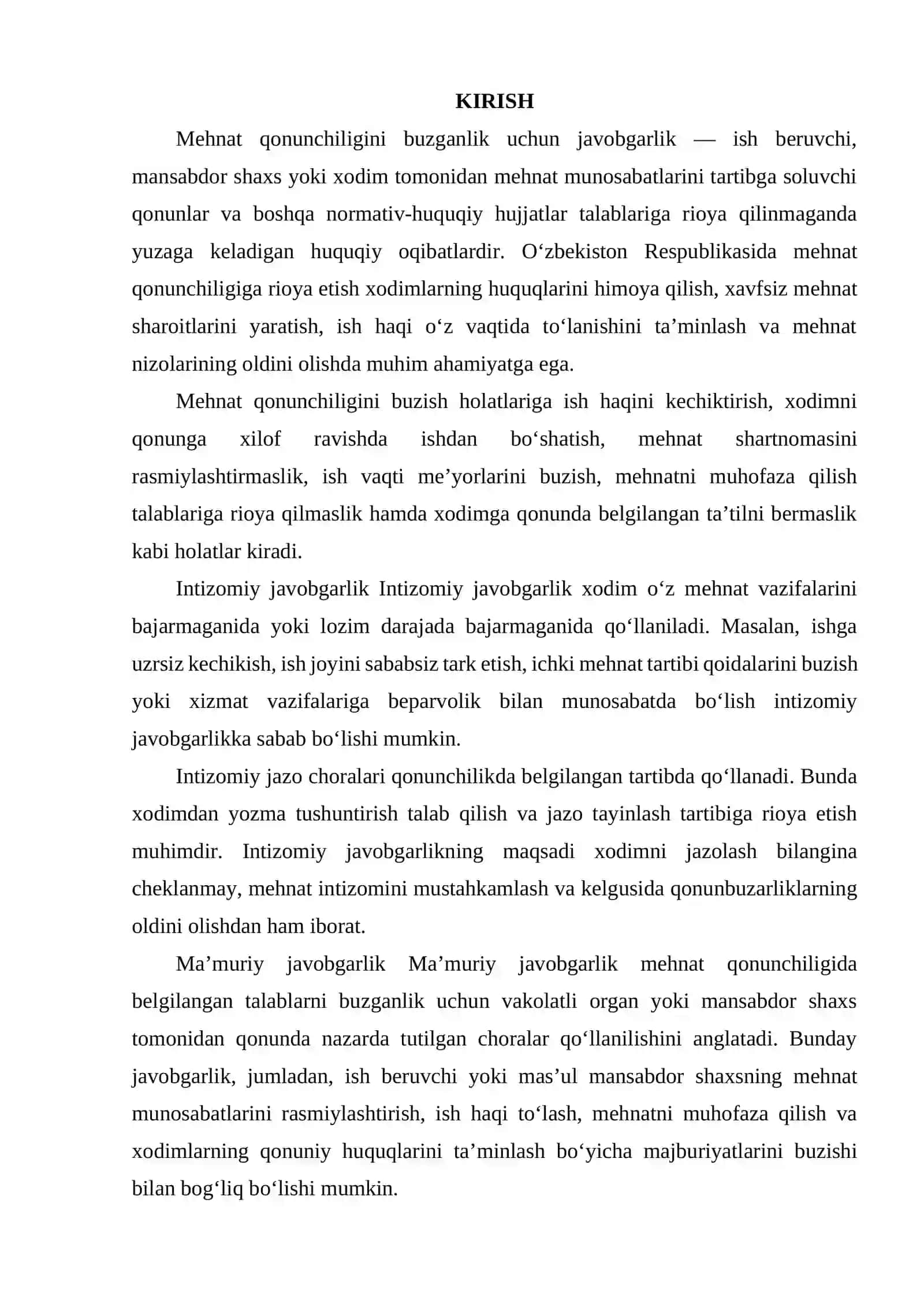 MEXNAT QONUNLARI BUZGANLIGI UCHUN JAVOBGARLIK TURLARI 2