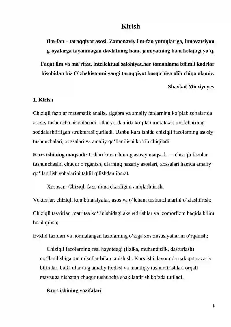 Chiziqli fazolar 2