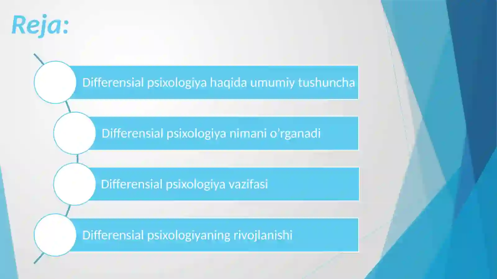 Differensial psixologiya individual faktlar haqidagi fan sifatida 2