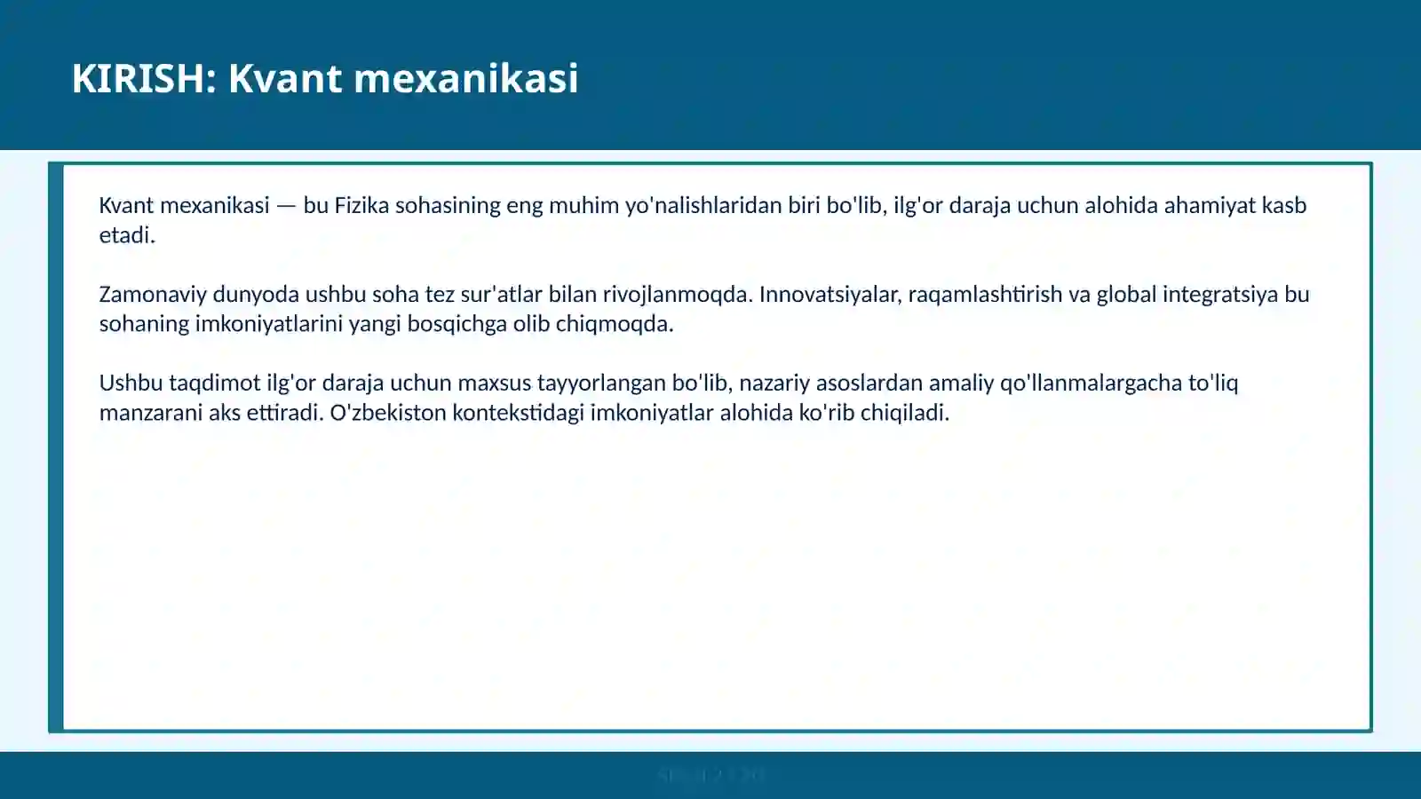 KVANT MEXANIKASI 2