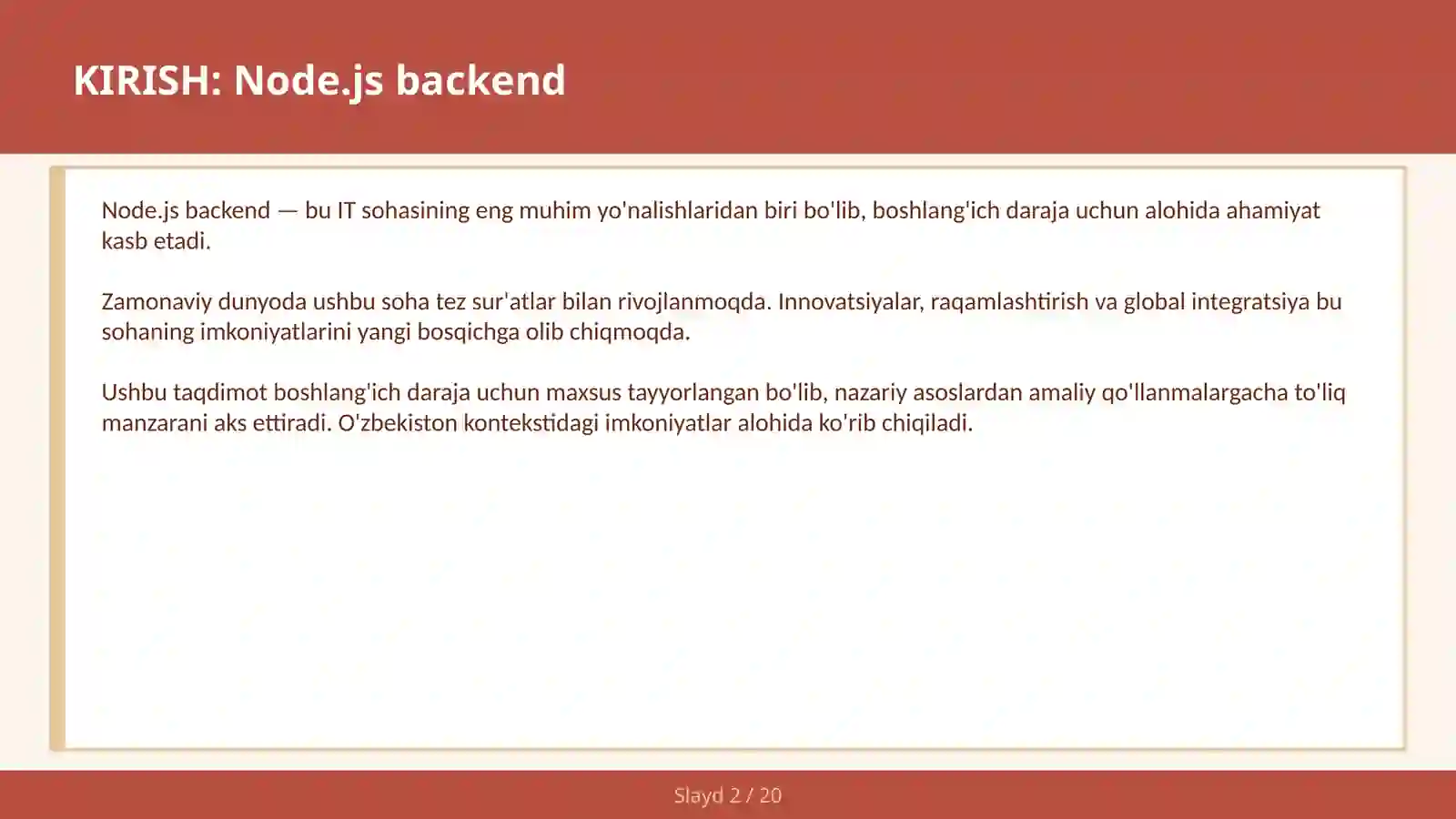 Node.js backend 2