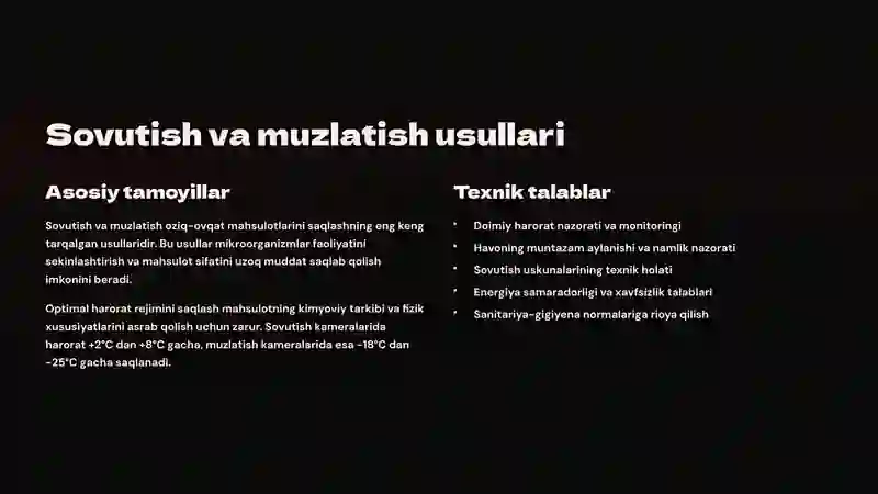 Sovutish va muzlatish usullari 2