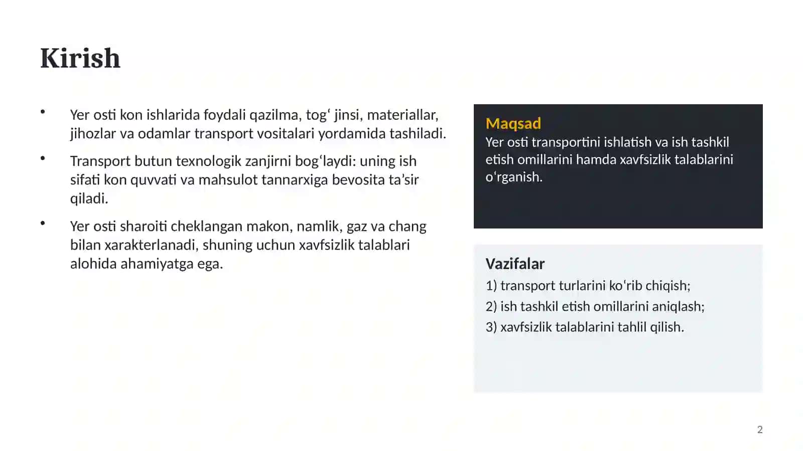 Yer osti transporti 2