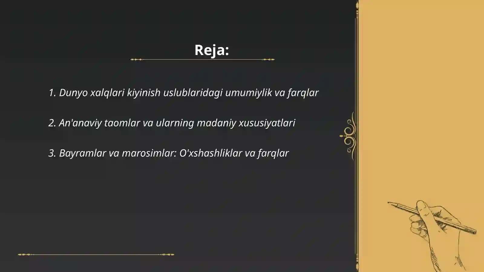 Dunyo xalqlari madaniyatidagi umumiylik va farqlar 2