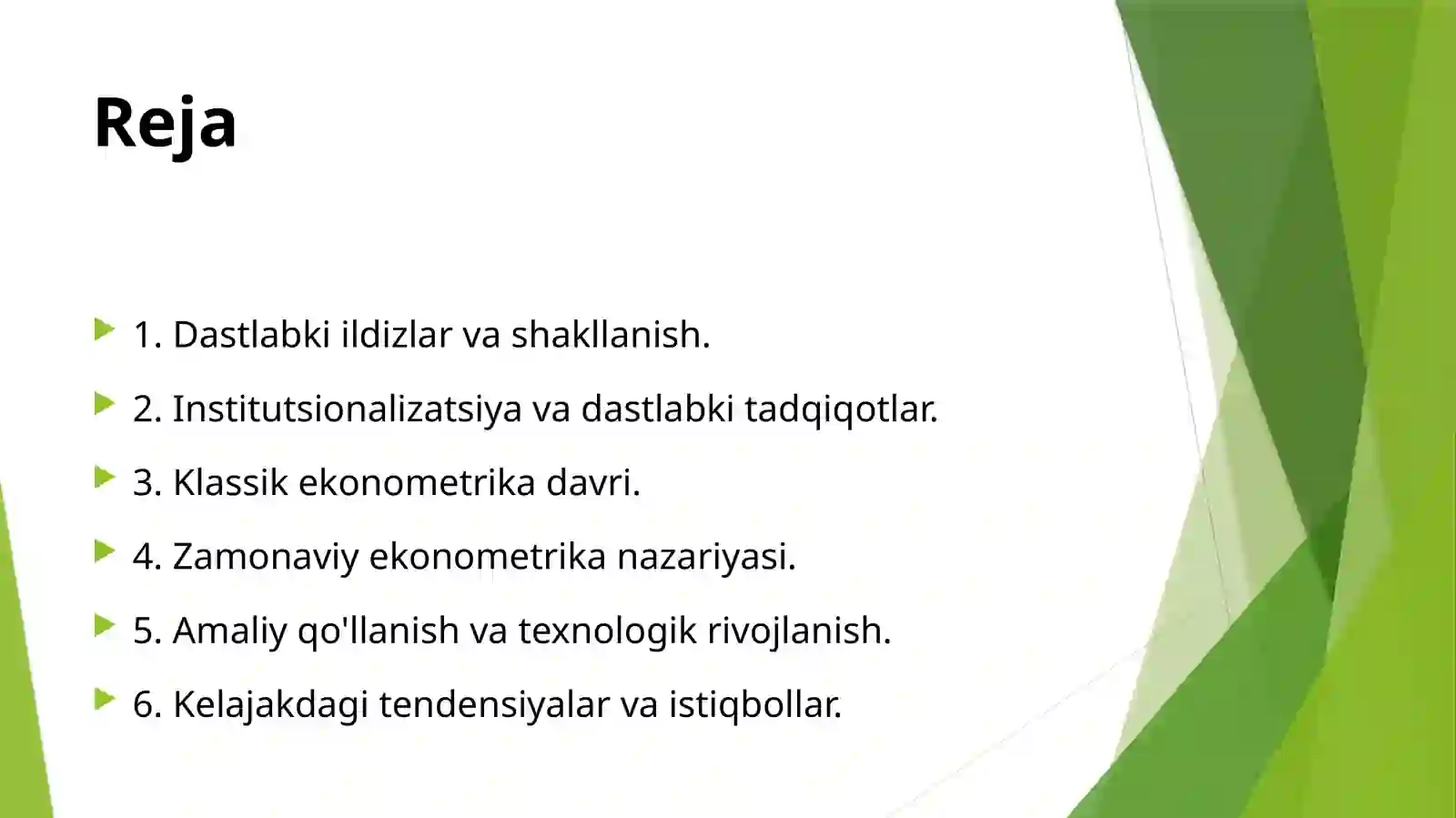 Ekonometirika fanining kelib chiqish tarixi va rivojlanish bosqichlari 2