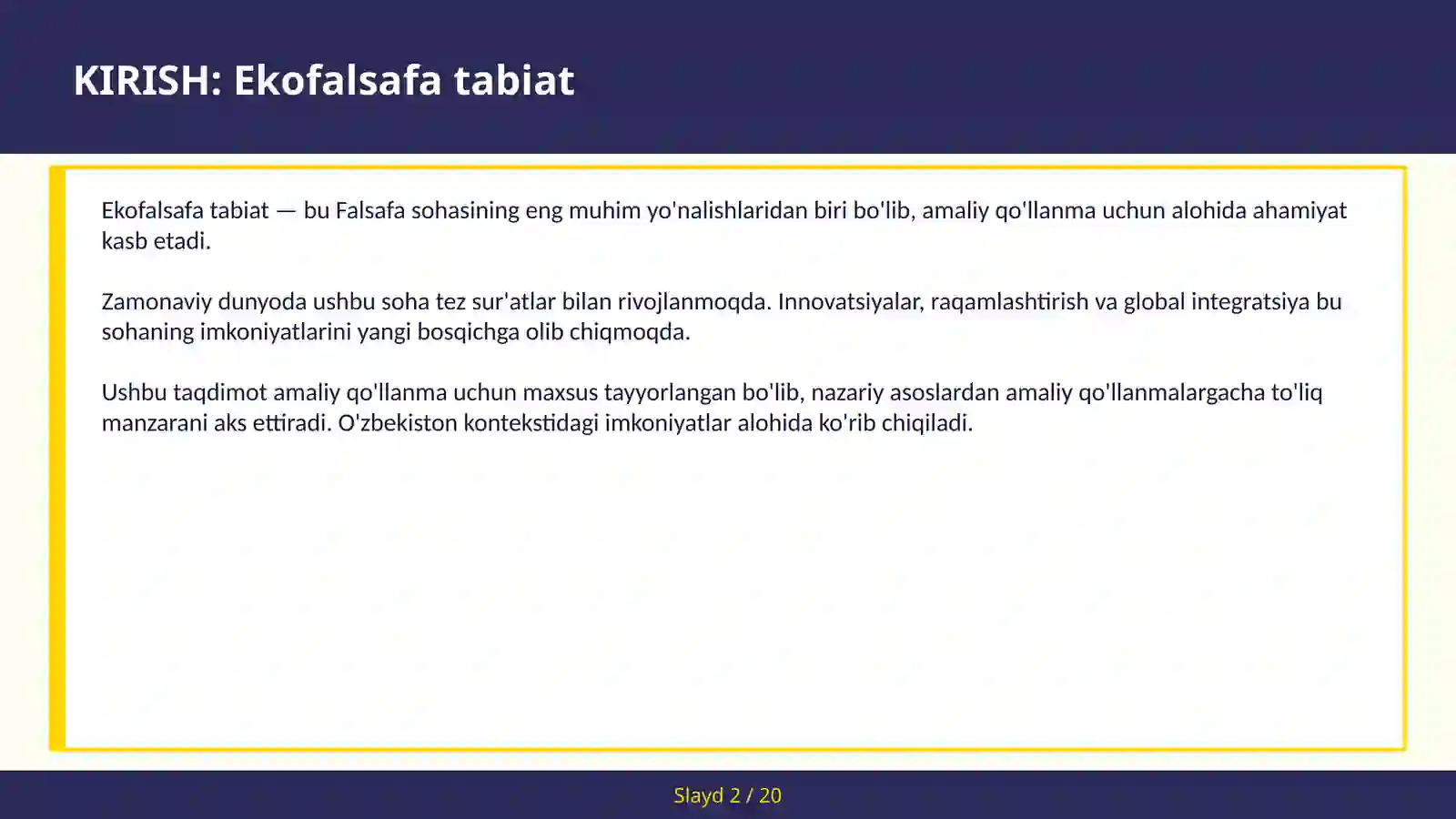Ekofalsafa tabiat 2