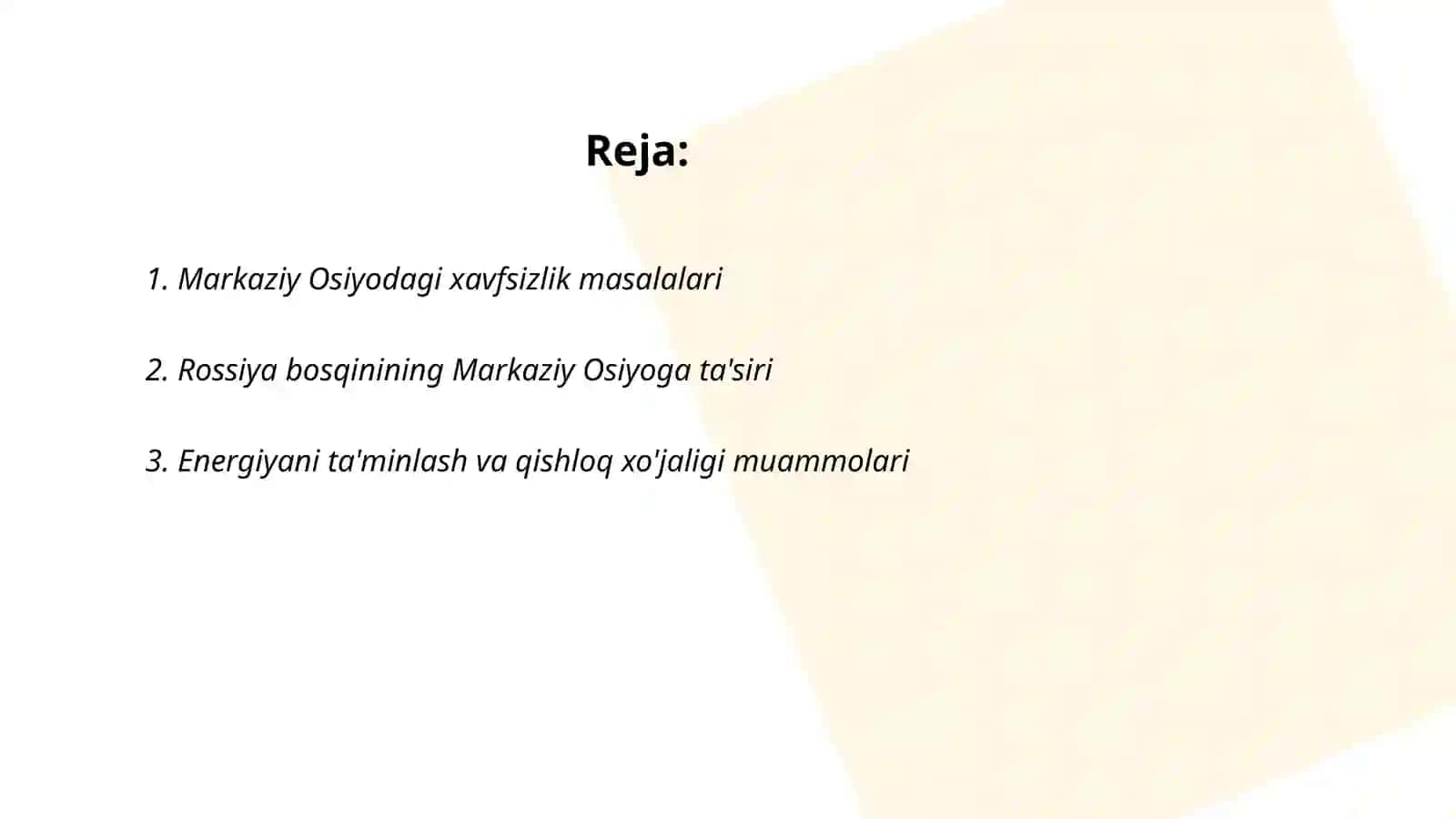 Markaziy Osiyodagi xavfsizlik masalalari 2