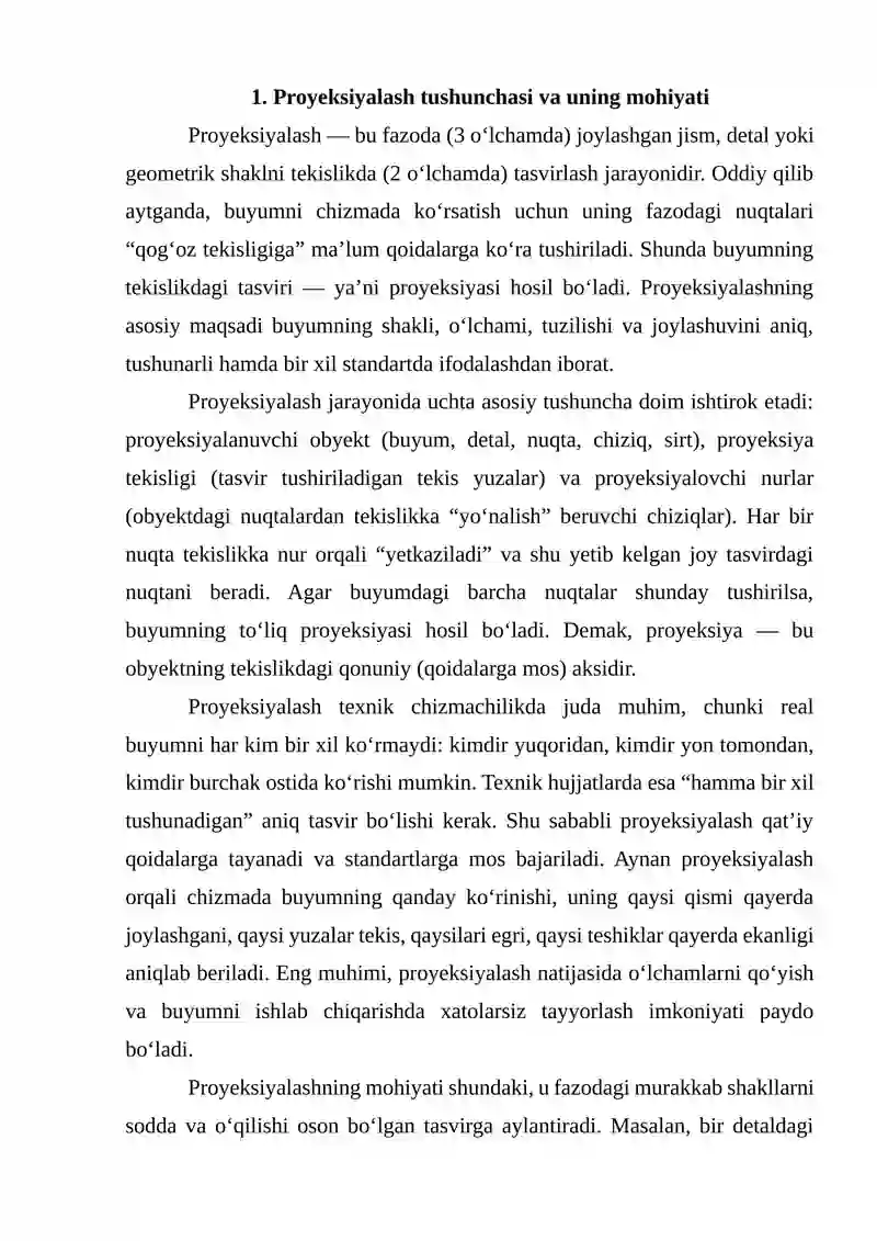 Proyeksiyalash usullari 2