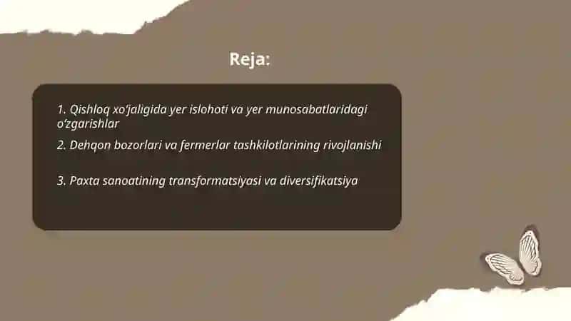 Mustaqillik yillarida qishloq xoʻjaligi va sanoat sohasidagi oʻzgarishlar 2